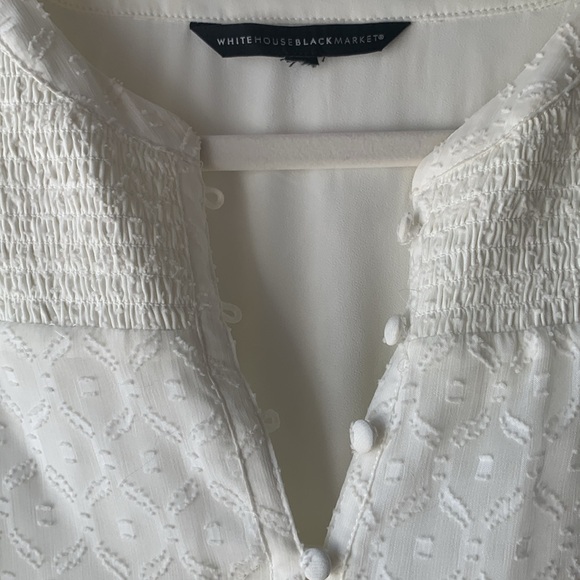 Cream flowy dress with button detail - White House Black Market - Picture 3 of 6